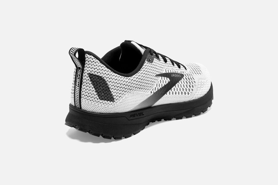 Brooks Revel 4 Road Running Shoes Womens - White/Black - ZPJEF-8321